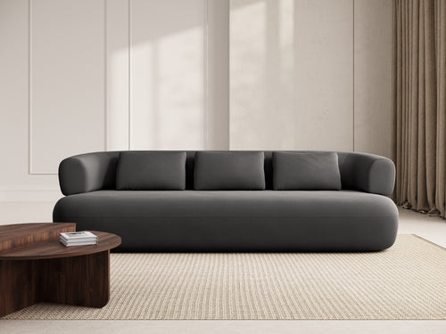 Micadoni Bank Jenny 4-zits, flueel donkergrijs - 90x226x73cm