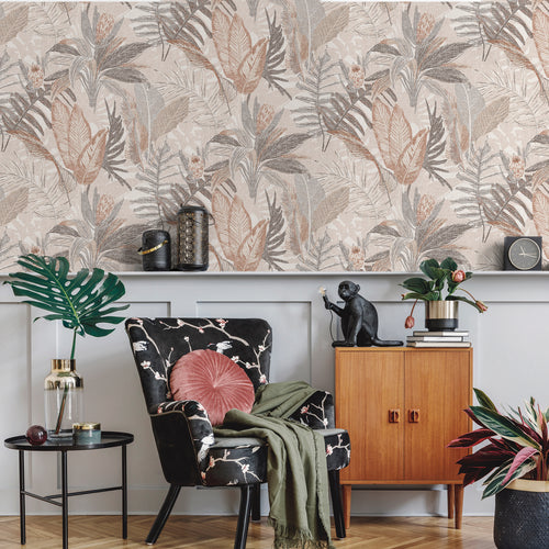 Sanders & Sanders behang bladeren beige - 53 cm x 10 m - 640240