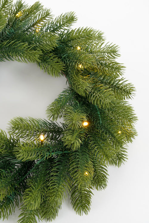 Black Box Trees Nagoya Kerstboom en Kerstkrans Set - 2 Kunstkerstbomen en 1 Krans met LED Verlichting - Groen