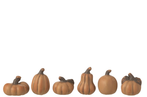 J-Line decoratie Pompoen - porselein - bruin - doos van 6 - vtwonen shop