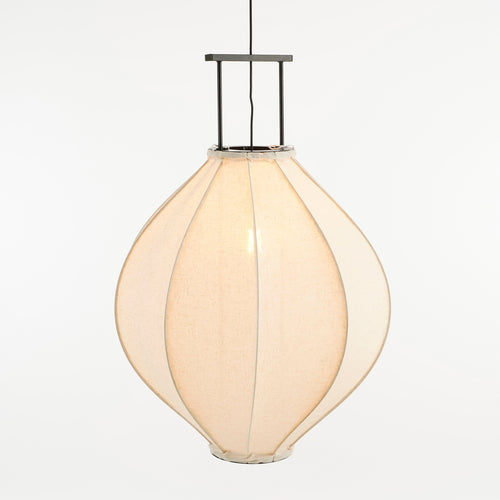 Mica Decorations Pego Hanglamp - H94 x Ø70 cm - Linnen - Off White