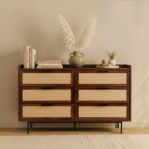 Calicosy - JETSON Commode 6 lades - Notenhout - 120x79x39,5 cm