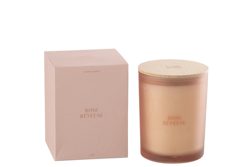 J-Line geurkaars Accords Essentiels - Rose Rêveuse - roze - 52U
