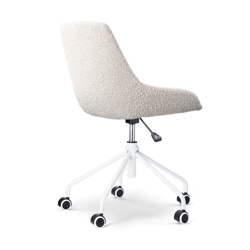 Nolon Nout-Isa Bureaustoel Bouclé Beige - Stof - Wit Onderstel - vtwonen shop
