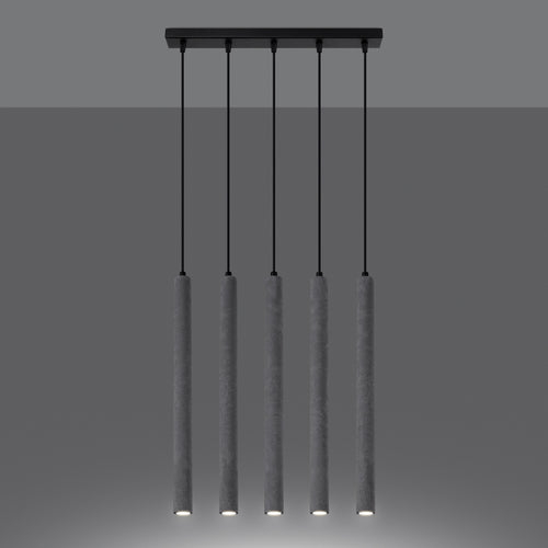Sollux Lighting Hanglamp PASTELO 5L beton - 45x5x110cm