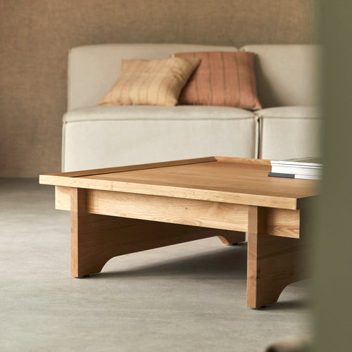 Tikamoon Massief eiken vierkante salontafel - Naturel