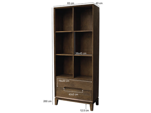 Livingfurn boekenkast Cortez - 83cm - bruin