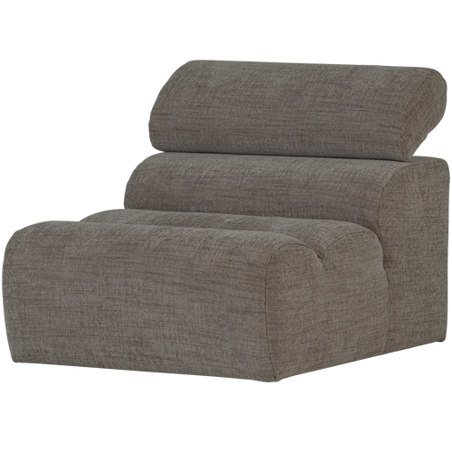 WOOOD 1-zits element bank Novi - Polyester - Grijs Melange - 86x82x113