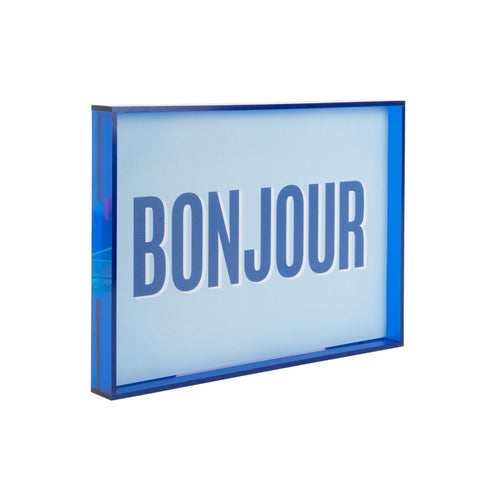 Present Time wanddecoratie Bonjour Medium - blauw - 3x31x22cm - vtwonen shop