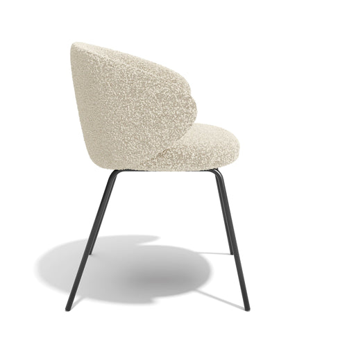 Sia Home - Eetkamerstoel LUNA - Bouclette stof - Crème - 53.5cm