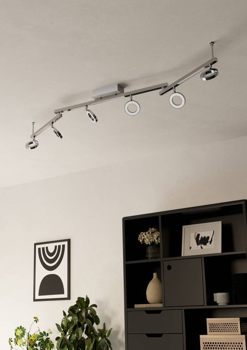 EGLO spot Cardillio 1 - 9 lichts - aluminium, chroom - gesatineerd