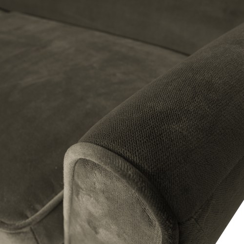 WOOOD 4-zits bank Rocco - Velvet - Warm Groen - 75x230x82