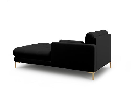 Cosmopolitan Design rechter chaise longue Bali structurele stof, zwart - 185x102x75cm
