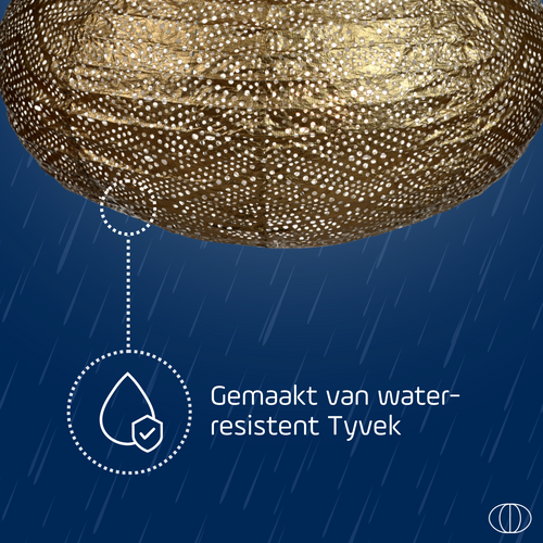 Lumiz solar lampion - ikat oval - 40 cm - goud - vtwonen shop