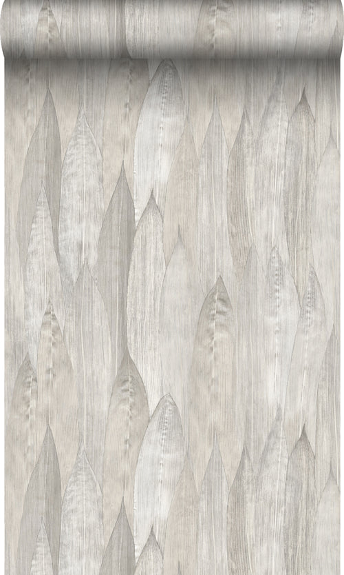 Origin Wallcoverings eco-texture vliesbehang bladeren warm grijs - 53 cm x 10,05 m - 347372 - vtwonen shop