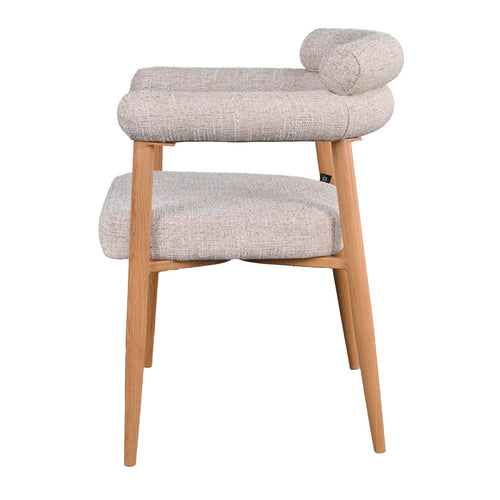 DÉJA Living Eetkamerstoel Lidingö - Beige/Naturel Stof - Set van 2