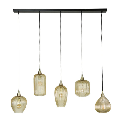 Ylumen hanglamp Stripe - 5 lichts - 120  x 150   cm - zwart