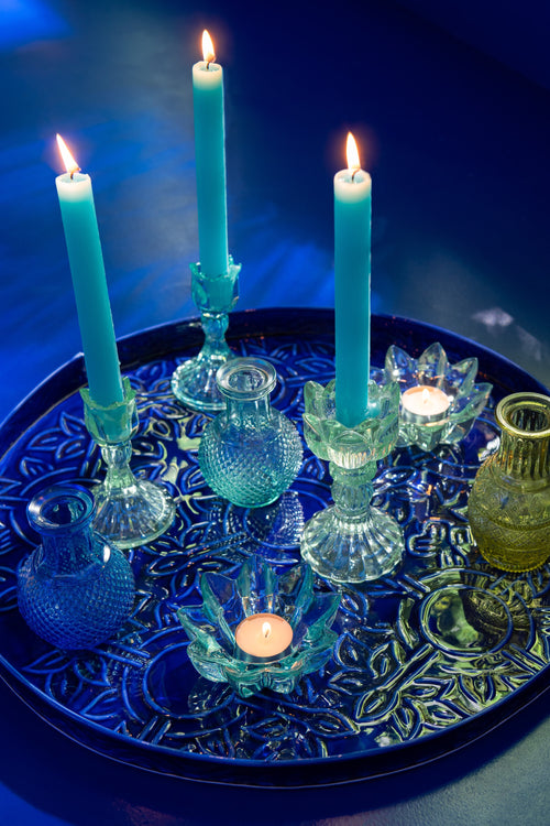 J-Line kandelaar Roos Koud - glas - mix - 3 stuks