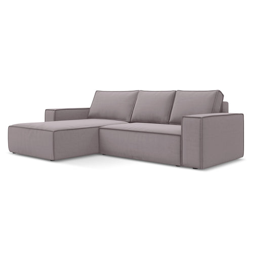 LaMiaSofa hoekbank links Livorno - velours - lavendel - 290x185x82