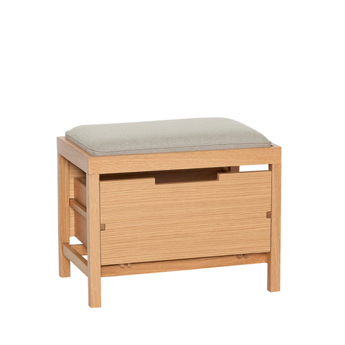 Hübsch bank Bifi - mdf/eikenfineer/eikenhout/polyester - 60x40xh48cm