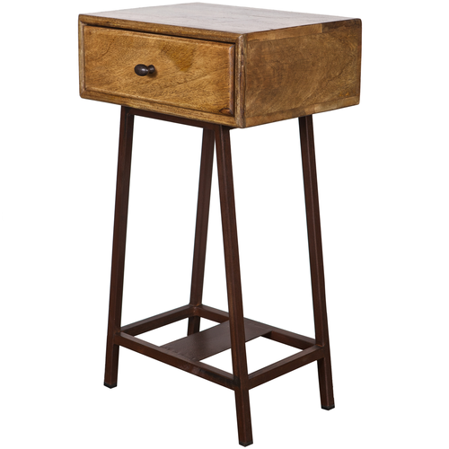 BePureHome sidetable Skybox - Hout/Metaal - Naturel - 70x45x30 - vtwonen shop