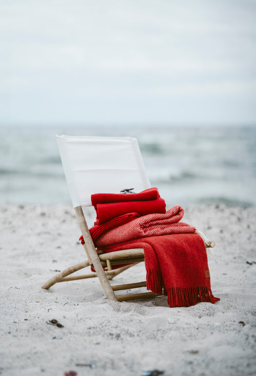 Klippan 100% wollen deken - Gotland - rood - 130x200cm
