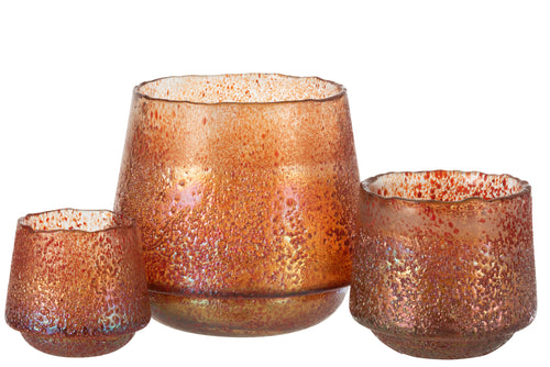 J-Line kaarshouder Stippen - glas - oranje - large - vtwonen shop