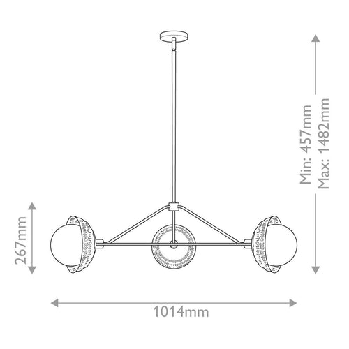Pendelleuchte Deckenleuchte Modern Gebürstetes Gold 3x E14