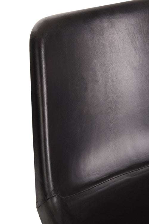 J-Line stoel Loft - leer/metaal - zwart - 2 stuks