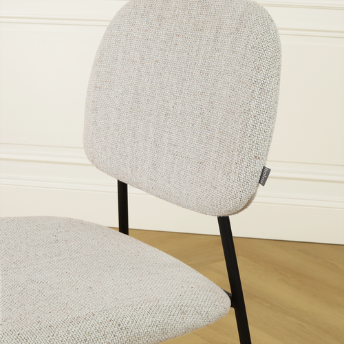 Nolon Jasmijn Eetkamerstoel Beige Melange - Zwart - vtwonen shop