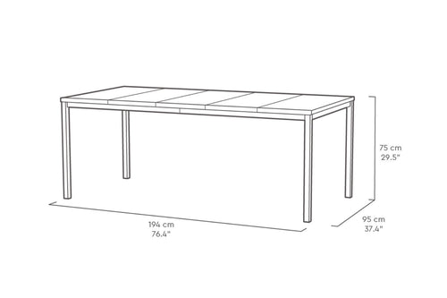 Keter Signature Porto Tafel - 194x95x75cm - Ashwood