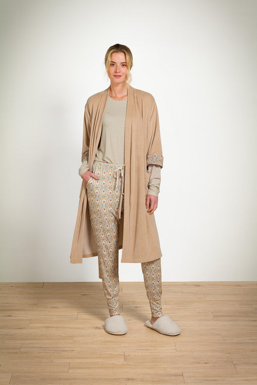 Pip Studio - Bobien Pyjama Broek Dames - Jabali - Khaki - XL
