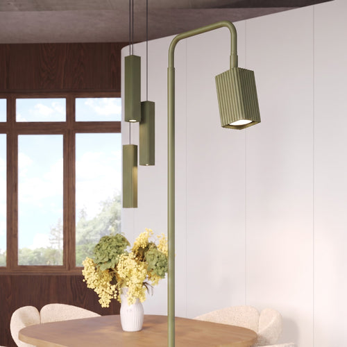 Sollux Lighting Hanglamp RAYO 3P olijfgroen - 20x20x108cm