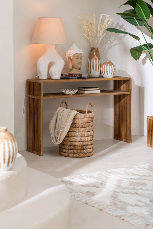 J-Line tafellamp Poten - papier mache - wit - vtwonen shop