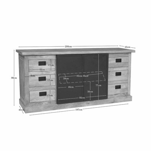 Starfurn Dressoir Noa - Naturel Hout - 200x45x90cm