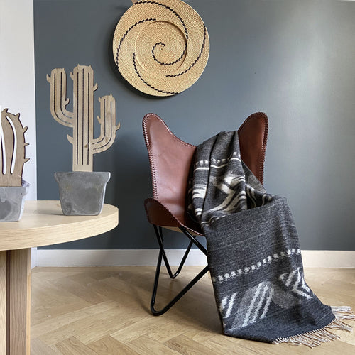 Malagoon plaid Mochica - anthraciet - 140x200cm
