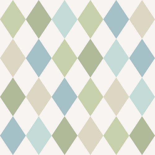 ESTAhome behang ruitjes groen en blauw - 50 x 900 cm - 131761