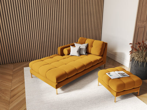 Cosmopolitan Design linker meridiaan Bali flueel, geel - 185x102x75cm
