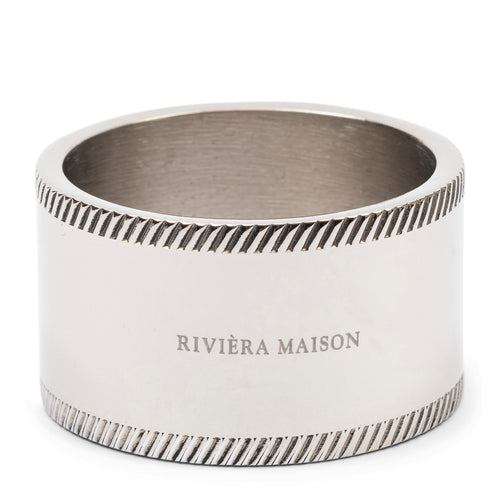 Rivièra Maison RM Monogram Napkin Ring - Aluminium - Zilver - vtwonen shop