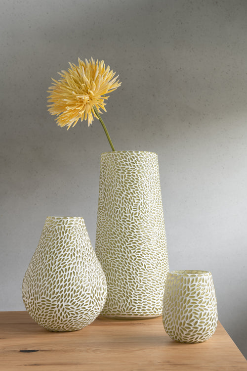 J-Line bloem Chrysant Mini - kunststof - lichtgeel - 24 stuks