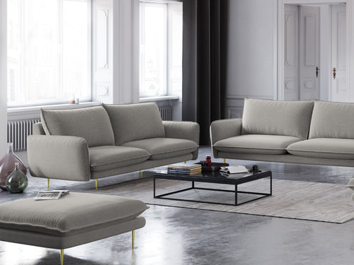 Cosmopolitan Design Bank Vienna 2-zits, structurele stof, lichtgrijs - 92x160x95cm