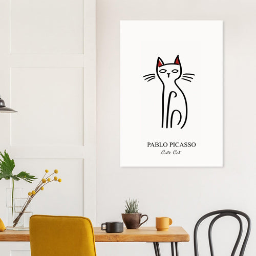 Artfulprints  Pablo Picasso - Cute cat   poster 50x70 cm - vtwonen shop