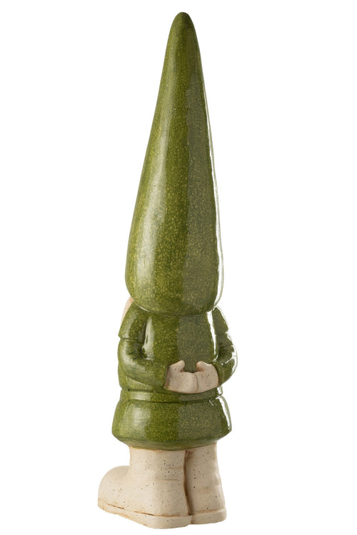 J-Line figuur Kabouter Buiten - kunststof - groen - large