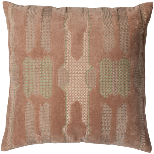 WOOOD kussens Feis - Velvet stof - Roze/Naturel - Set Van 3 - vtwonen shop