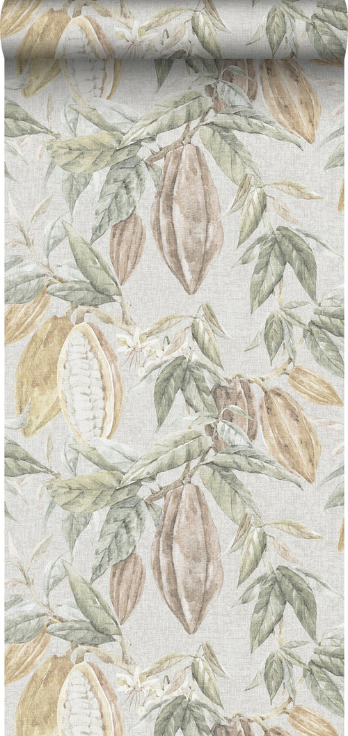 Sanders & Sanders behang bladeren vergrijsd groen - 53 cm x 10 m - 640217 - vtwonen shop