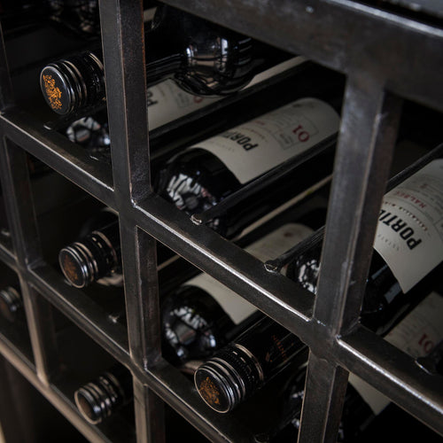 Giga Meubel Wijnkast Ruff - Zwart Metaal - 55x40x135cm