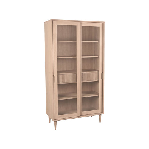 LABEL51 Vitrinekast Jule - Naturel Eikenhout - 100x49x180cm