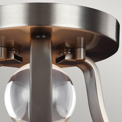 Elstead Evington - 2-lichts semi-inbouw plafondlamp satijn nikkel, E27