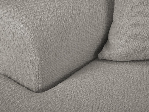 Cosmopolitan Design Uitklapbare hoekbank links met opbergdoos Kyoto 4-zits, boucle, grijs - 145x241x88cm