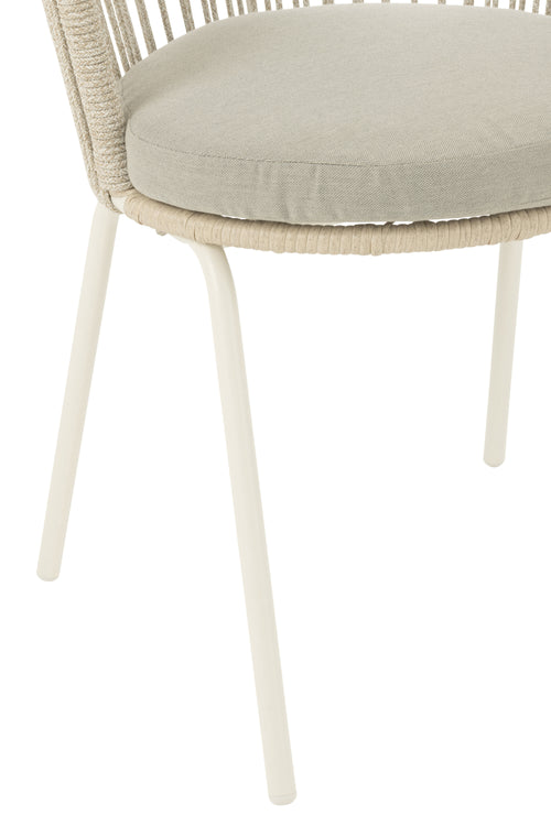 J-Line stoel Toa - metaal/touw - grijs - vtwonen shop